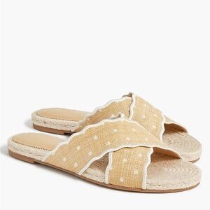 J. Crew Factory Scalloped Polka-dot Slide Sandals